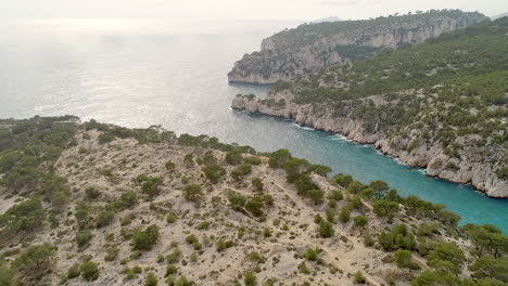 drone footage of calanque in cassis, south of france