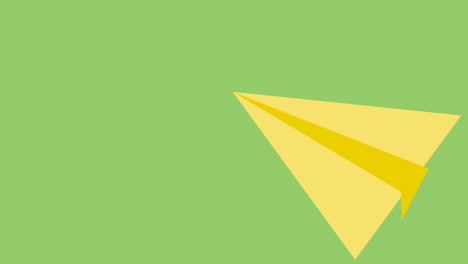 animation of paper plane icon moving on green background