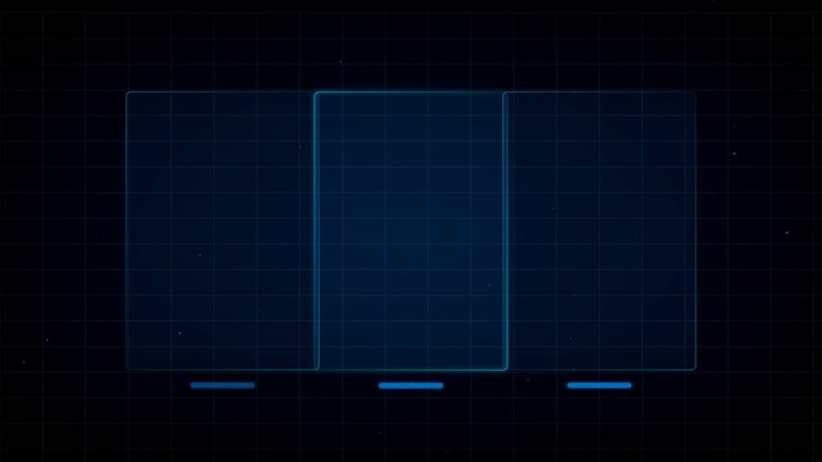 Abstract Digital Interface with Floating Rectangular Panels