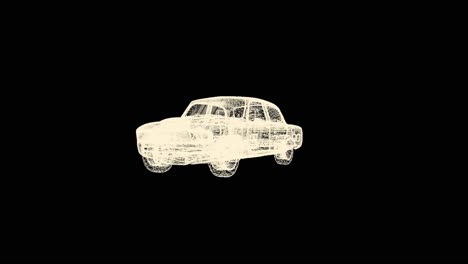 wireframe model of a classic car