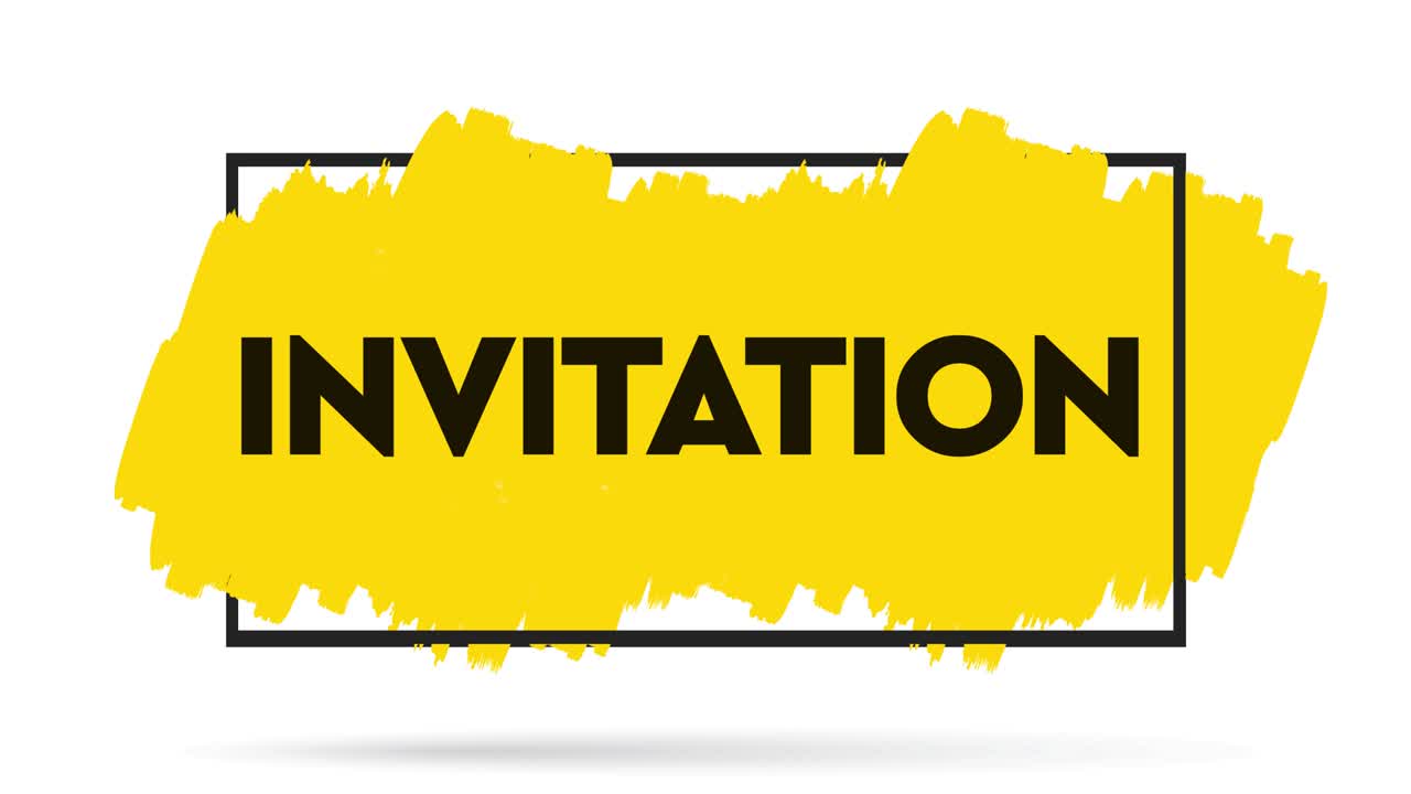 Invitation sale text on brush. Colorful brush design. Hand drawn, design elements. Motion graphics