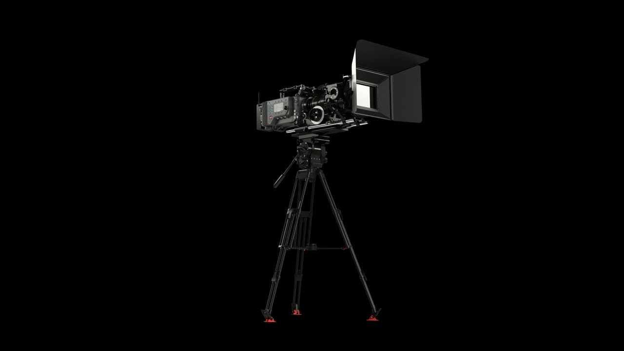 Professional camera with rig with alpha channel
