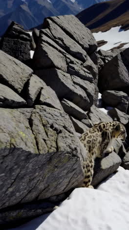 snow leopard in the mountains