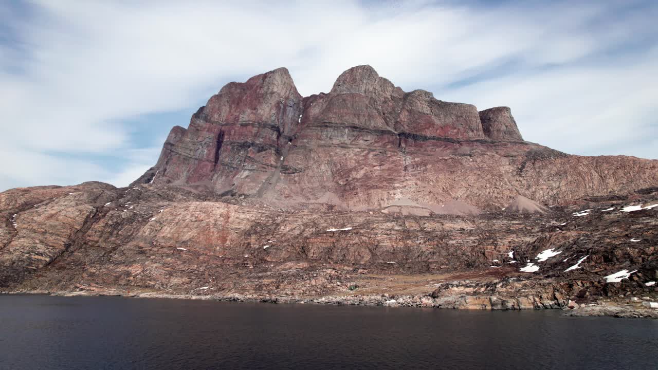 Drone View of a Stunning Mountain in the Uummannaq Fjord, Greenland