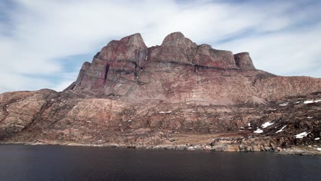drone view of a stunning mountain in the uummannaq fjord, greenland