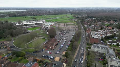 Hipódromo-De-Sandown-Park-Esher-Surrey-Reino-Unido-Drone-Vista-Aérea