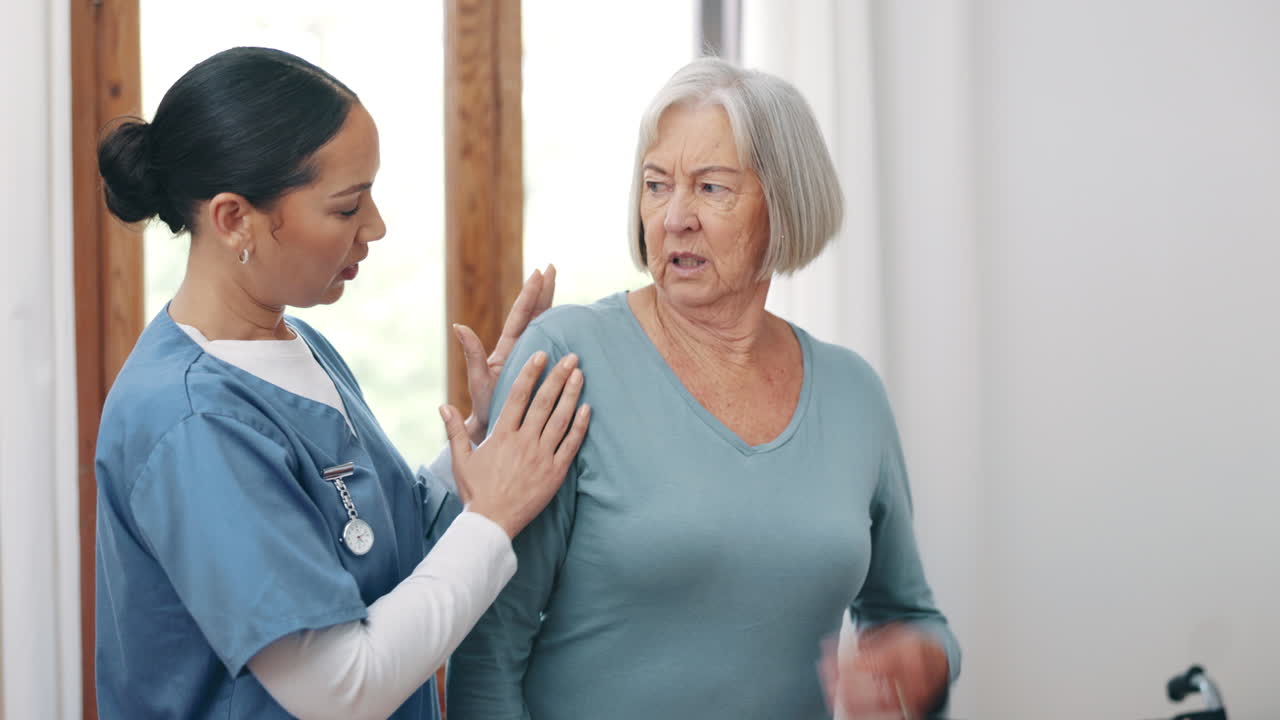 물리치료사, 환자 및 어깨 통증