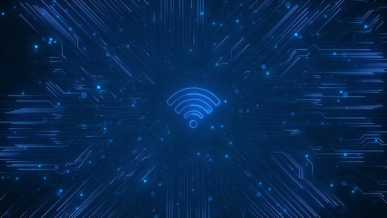 Icona Wi-Fi animazione connessione di rete Internet wireless hotspot onda di segnale animata 5g remote