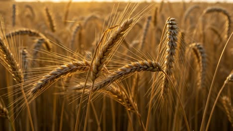 golden fields of wheat amidst the setting sun: a breathtaking view of nature's harvest in a serene landscape
