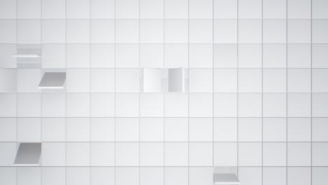 pantalla de carga de azulejos de pared cuadrados blancos abstractos modernos 3d geométricos - animación de fondo de movimiento de bucle sin costuras de 4k