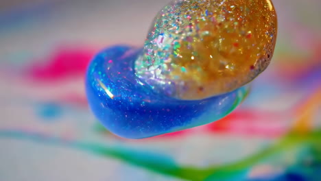 colorful resin art closeup