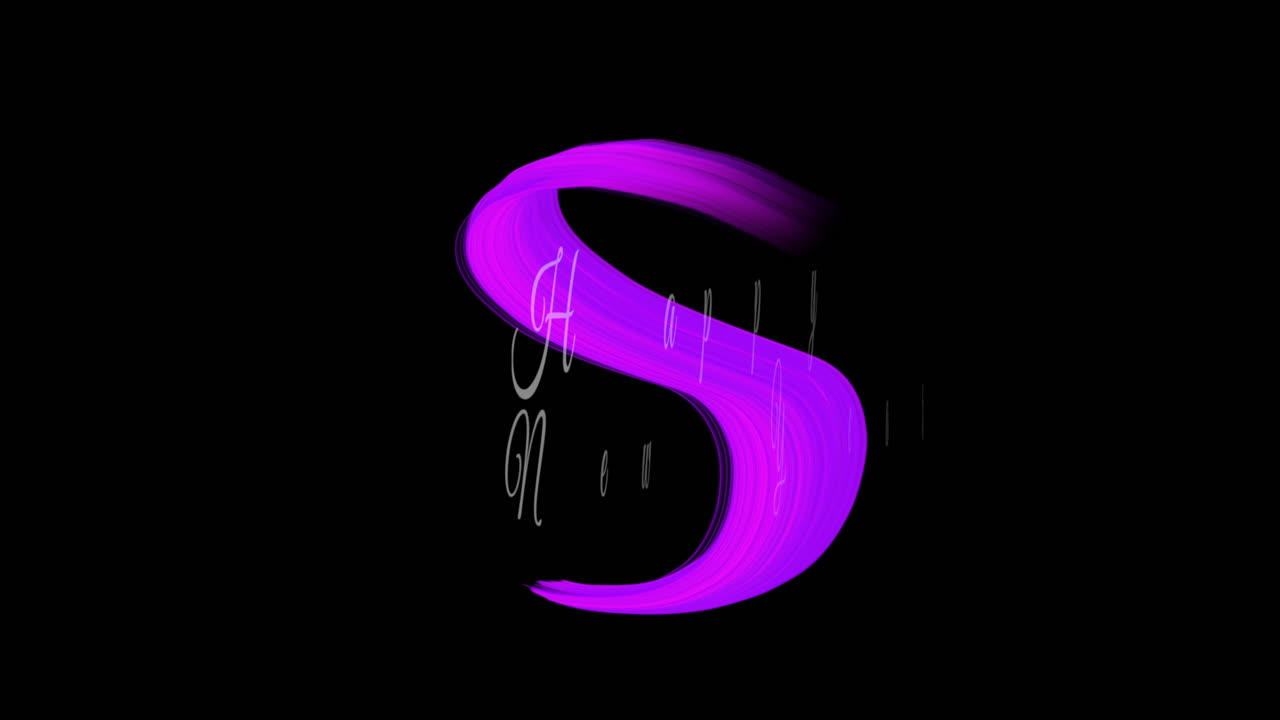 feliz año nuevo con pincel de arte morado