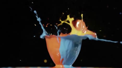 colorful paint splash experiment