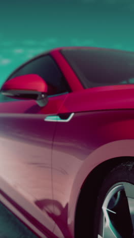 close-up of a red sports car