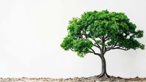 a small tree that is sitting on top of a pile of dirt