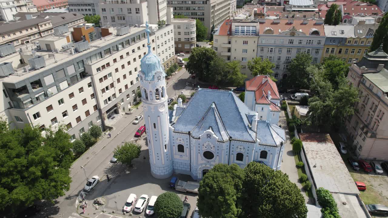 Catholic Blue church of Elizabeth in Bratislava, Slovakia