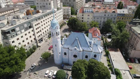 catholic blue church of elizabeth in bratislava, slovakia