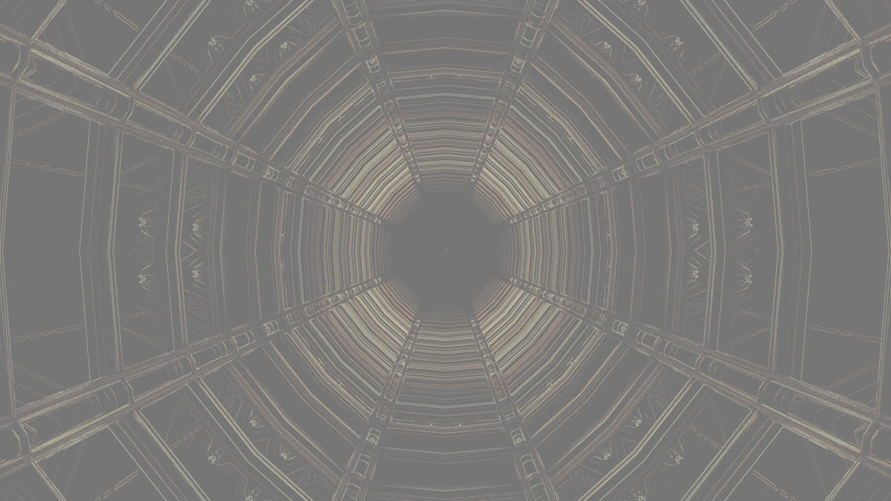 Unique visual display of a tunnel with smooth, seamless looping. The design creates an immersive experience ideal for screensavers or video environments at any time