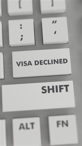 visa declined button pressing on keyboard vertical video