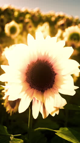 close-up of a beautiful sunflower in a field