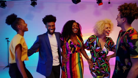 diverse group of friends laughing and having fun