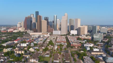 aerial of downtown houston and surrounding area