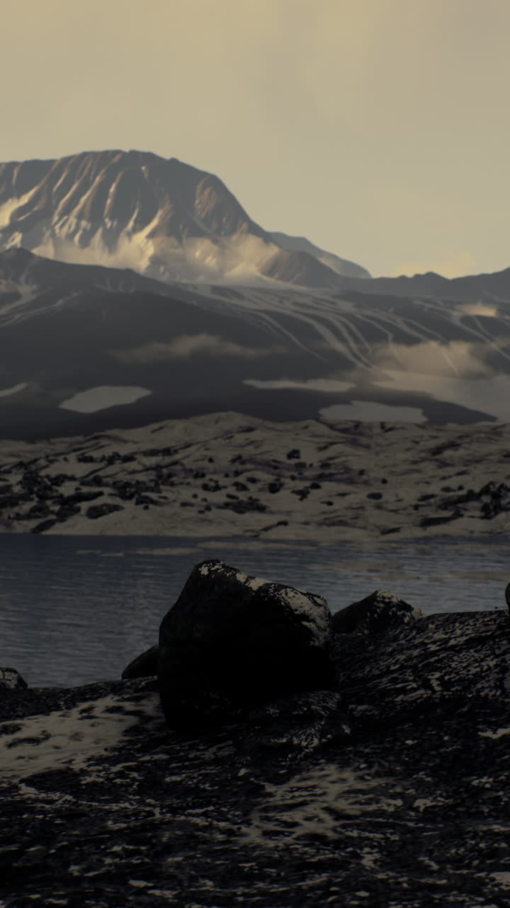 paisaje de montaña nevado