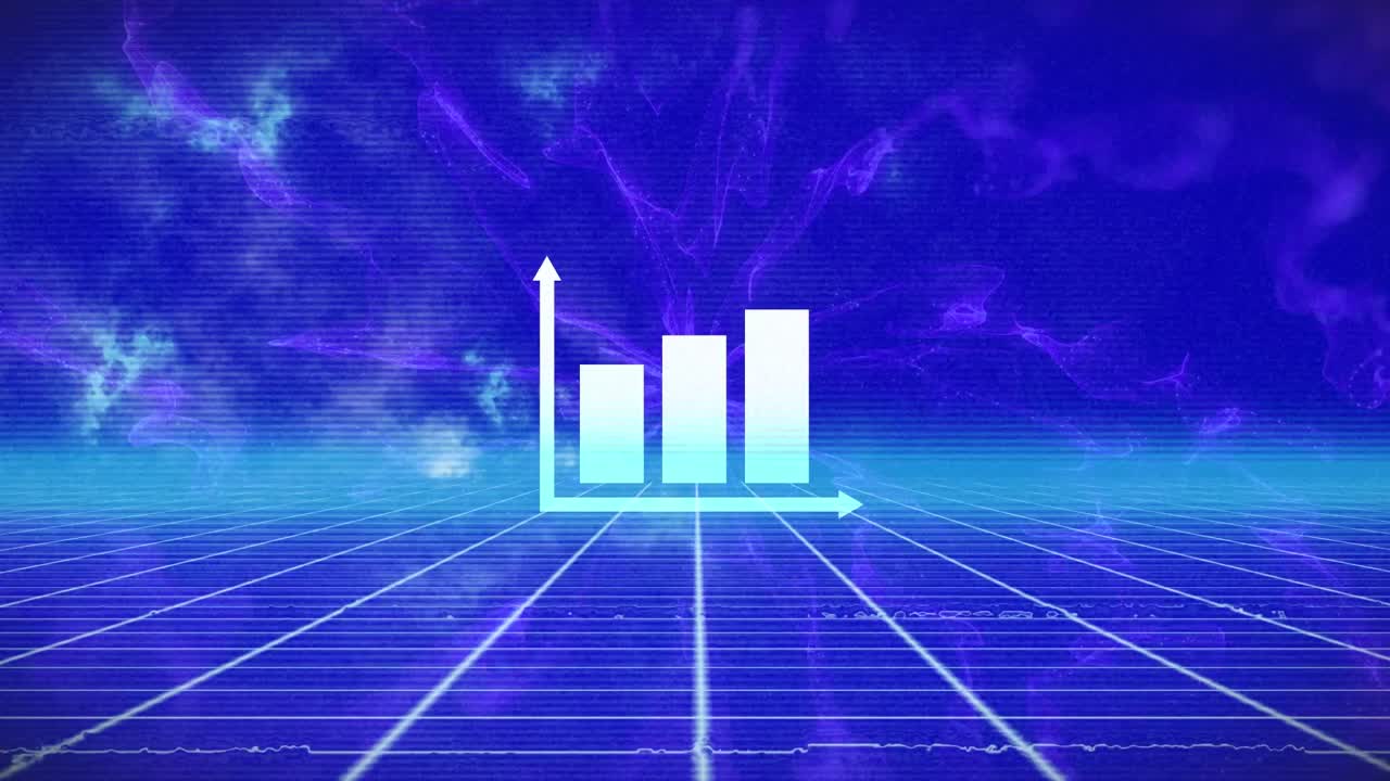 animación de la interferencia sobre el gráfico sobre fondo azul