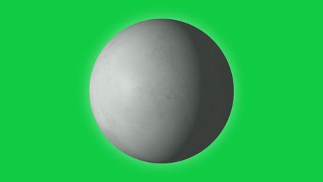 cartoon moon 3d animation loop motion graphics on green screen background alpha channel mask key matte dynamic abstract luna orbit space planet