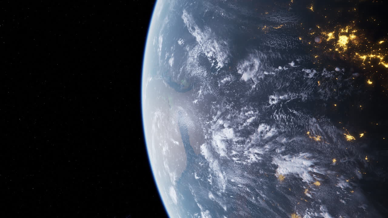 земля ночью из космоса
