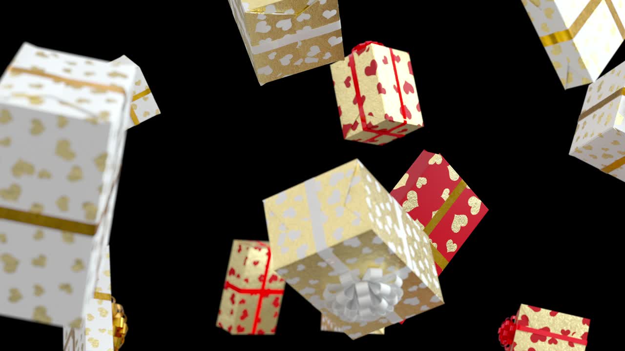 los regalos del día de san valentín en pantalla verde