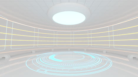 creative round room, empty presentation room, 3d rendering.