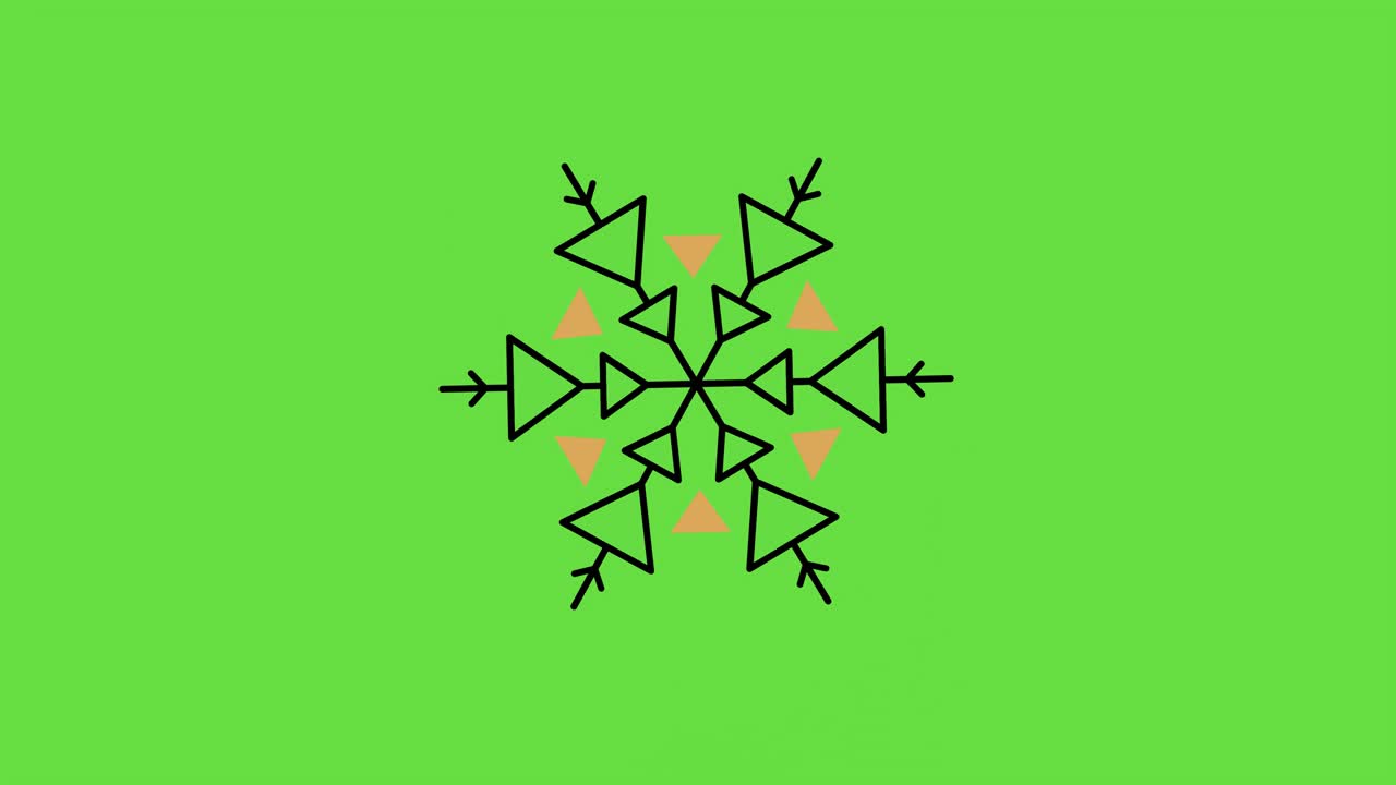 4k 카 스노우플레이크 디자인의 녹색