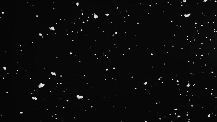 Slowly Falling Fluffy Snowflakes Isolated on the Black Background on the Loop. Real Lens Flare that is Easy to Use in Blend / Overlay Modes.