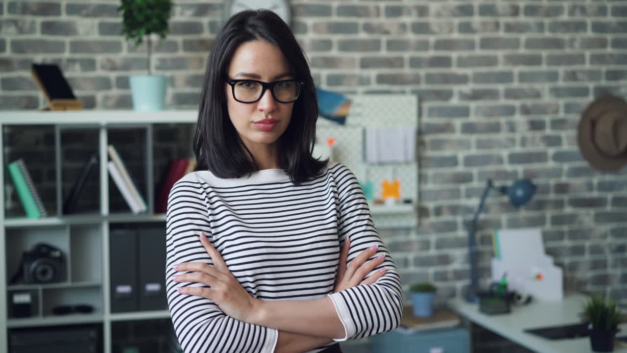 Confident Woman in Office Setting