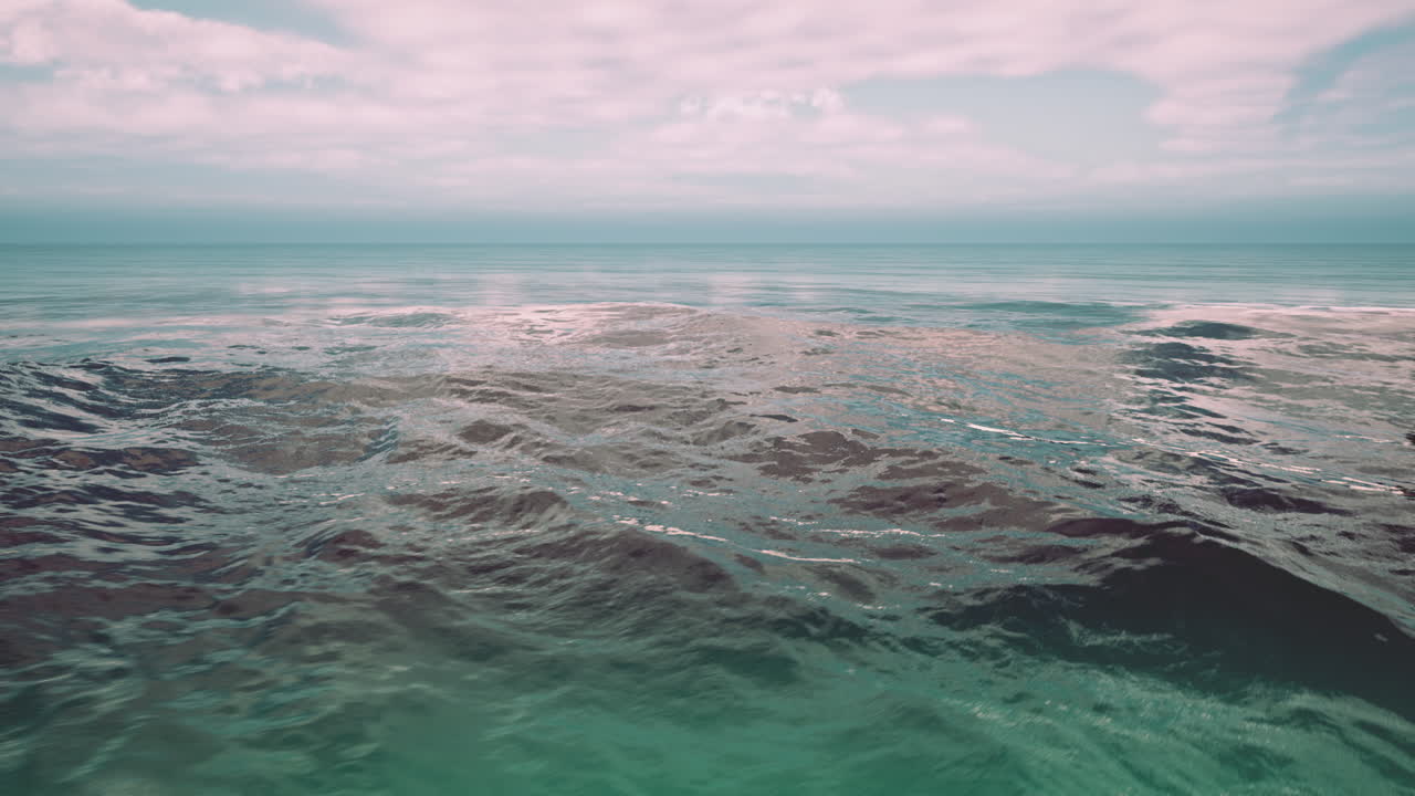 Serene seashore at dawn with gentle waves