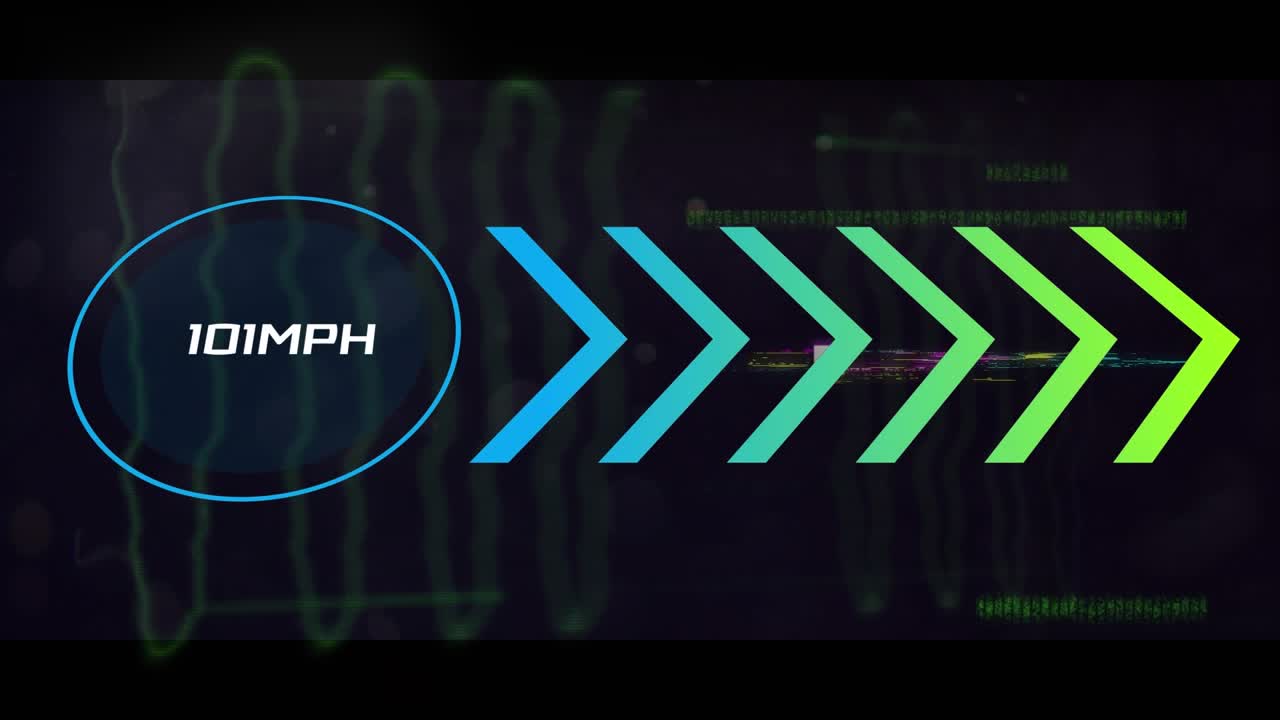 Animation of numbers changing and data processing on black background