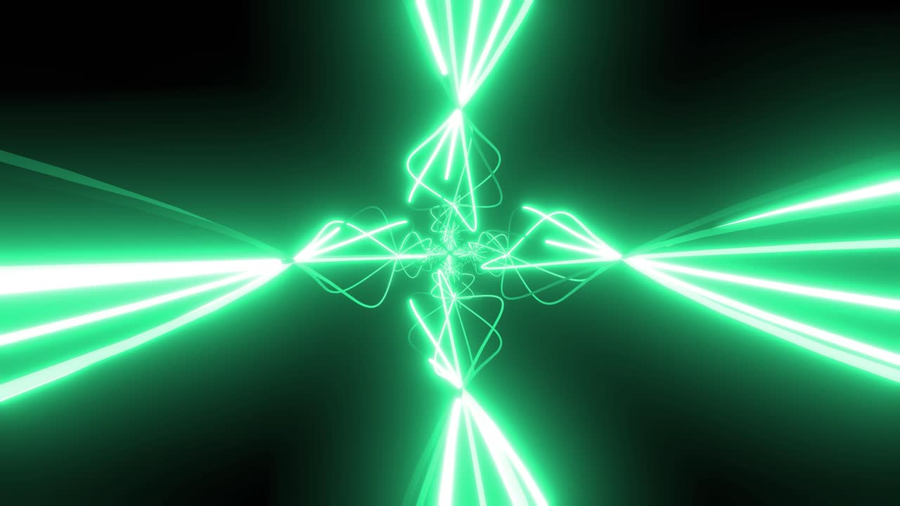 Neon Green Glowing Tunnel