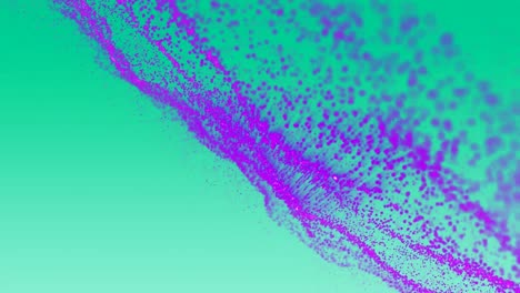 animación de manchas púrpuras sobre un fondo verde