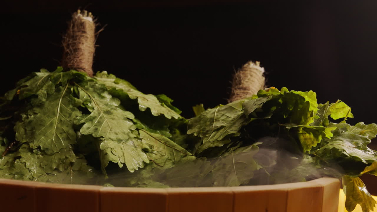 Oak Branches in a Sauna