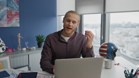 Nervous-businessman-arguing-virtual-call-computer-home.-Man-discussing-problems