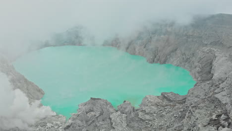 view from above, stunning aerial view of the ijen volcano