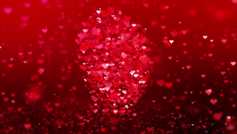 glamour red heart shapes particles background saint valentine’s day and wedding videos