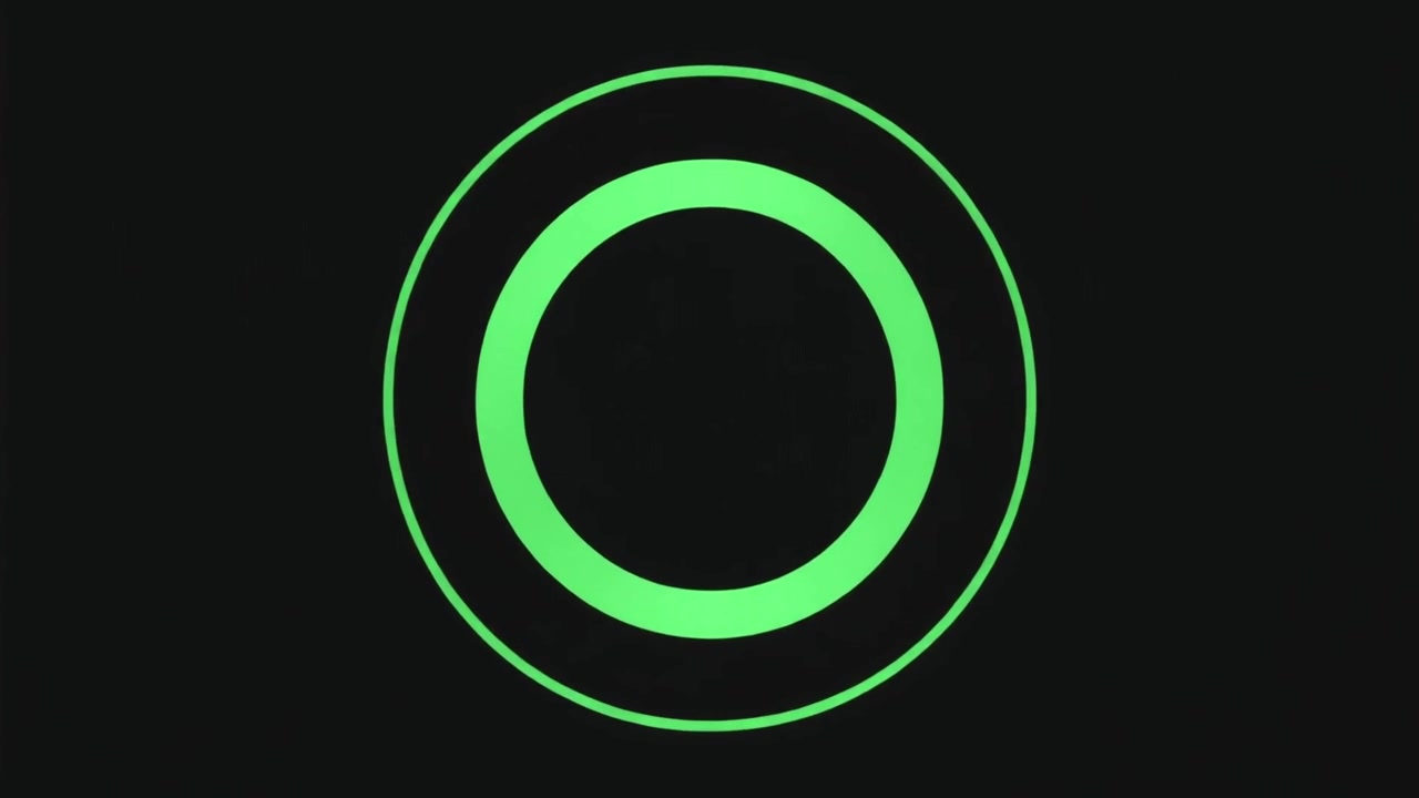 Animated Green Concentric Circles Pulsing on Black Background