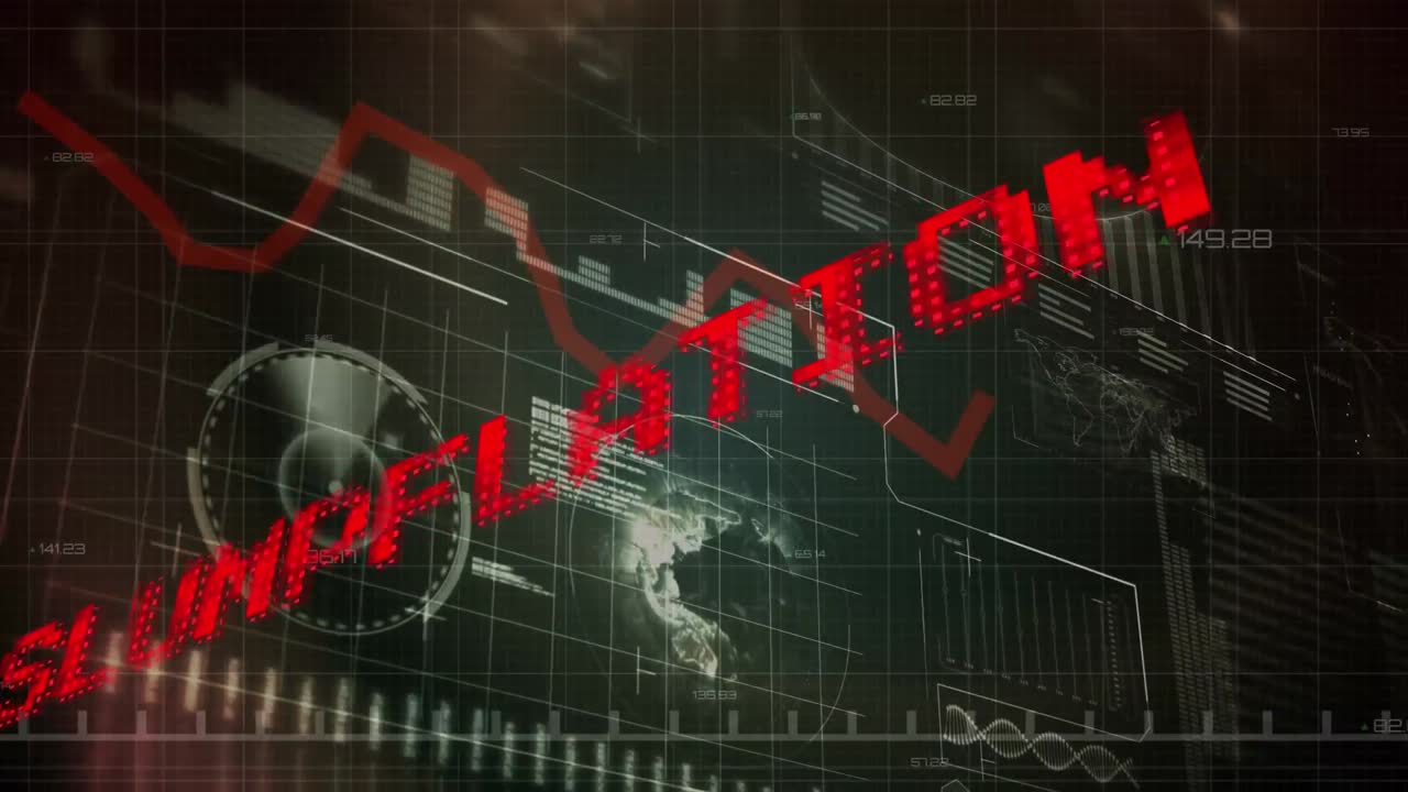 데이터 처리에 대한 슬럼플레이션 텍스트의 애니메이션