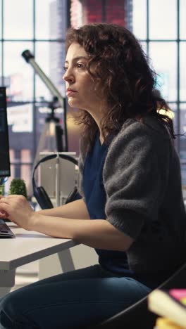 vertical video admin writing code doing maintenance on artificial intelligence neural networks