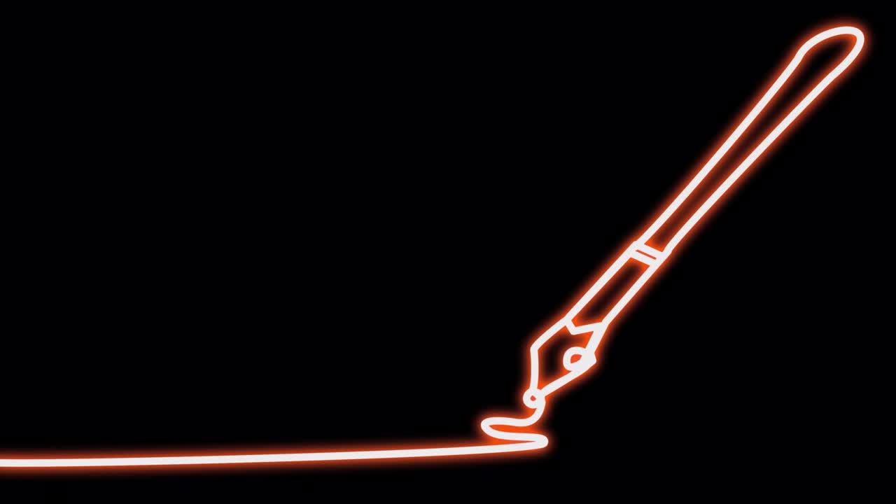 bolígrafo rojo neón con línea de tinta.