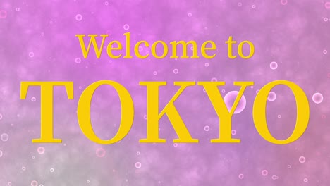 bienvenido a tokio mensaje de texto animación gráficos de movimiento
