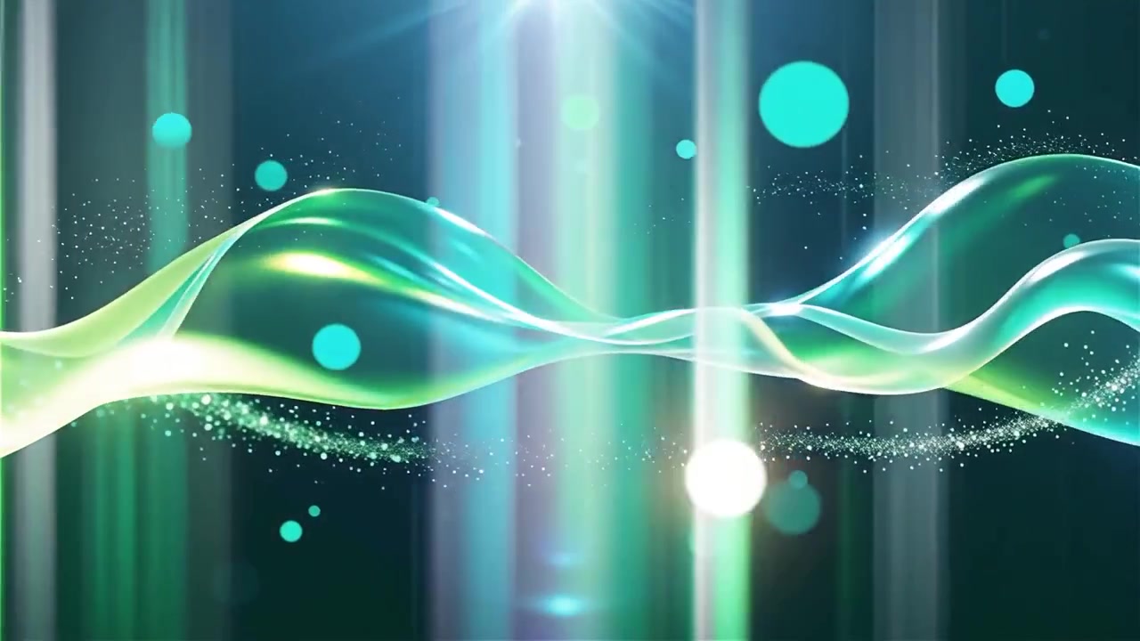 抽象的な光の波が流れる背景