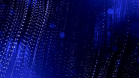 4k 3d render de partículas de brillo como fondo dinámico sin costuras abstracto con profundidad de campo y bokeh. ciencia ficción o microcosmos, espacio o espacio abstracto digital. animación de bucle 3d. cuerdas azules 3